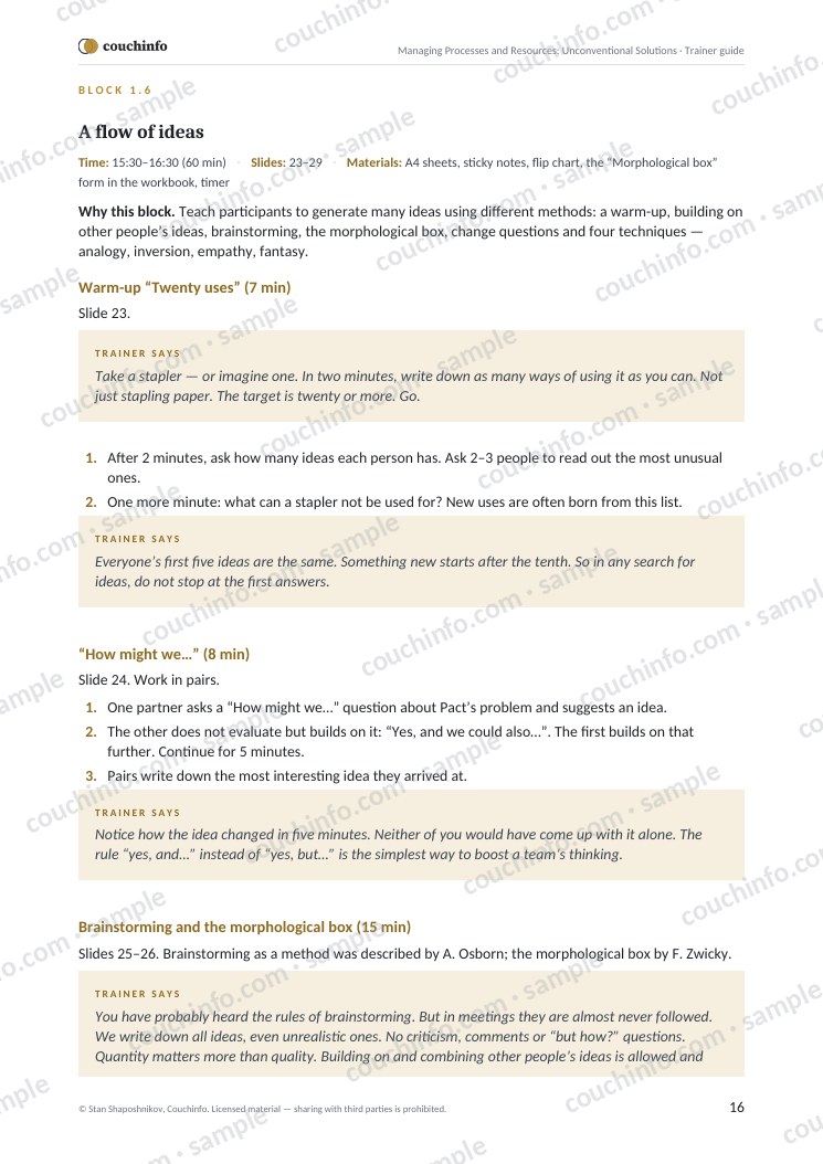 Managing Processes and Resources: Unconventional Solutions — sample page