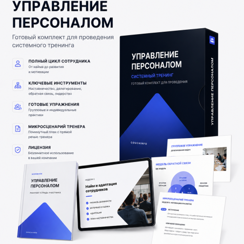 Тренинг «Управление персоналом» — готовый комплект с микросценарием | Couchinfo Тренинг «Управление персоналом»: готовый комплект