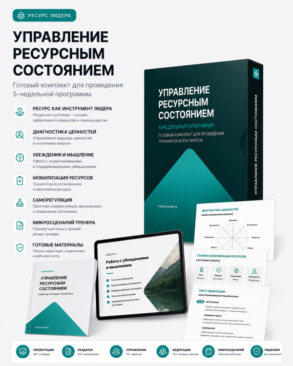 Тренинг «Управление ресурсным состоянием» — 5-недельная программа | Couchinfo Тренинг «Управление ресурсным состоянием»